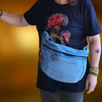 Nerka Weekendowa XXL Jeans Denim Torebka na Biodro