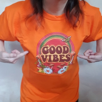 Koszulka Bawełniana Good Vibes Orange L
