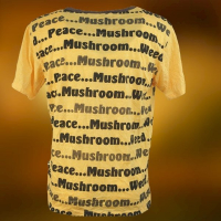 Weed Koszulka Bawełniana Żółta Mushrooms Goa Style