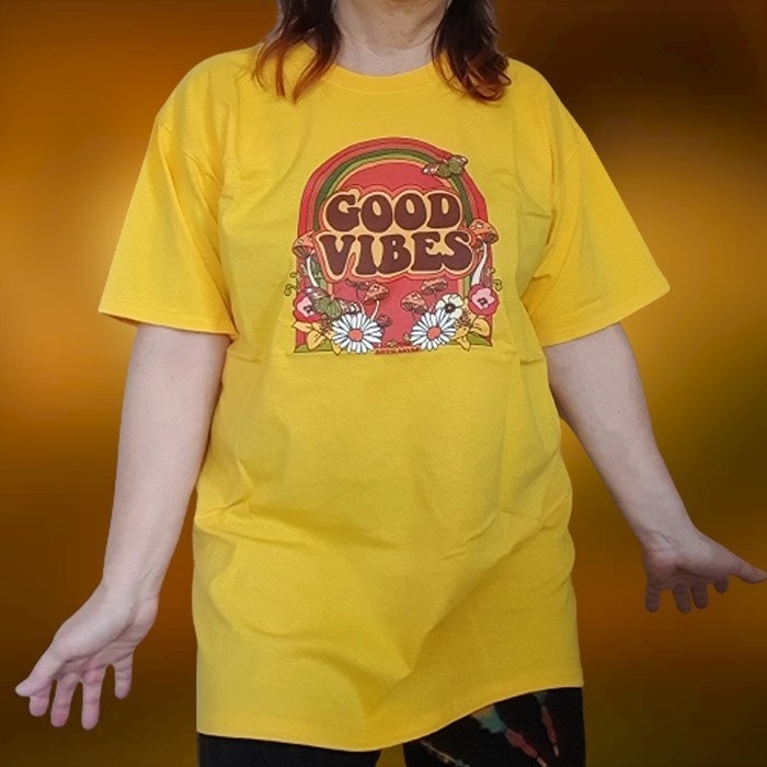 Koszulka Bawełniana Good Vibes Żółta L