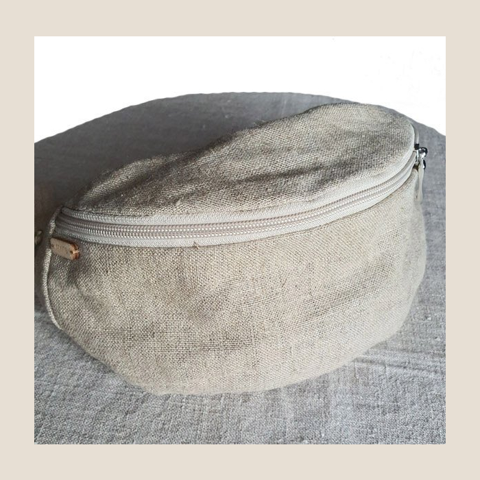 nerka lniana, linen bum bag.