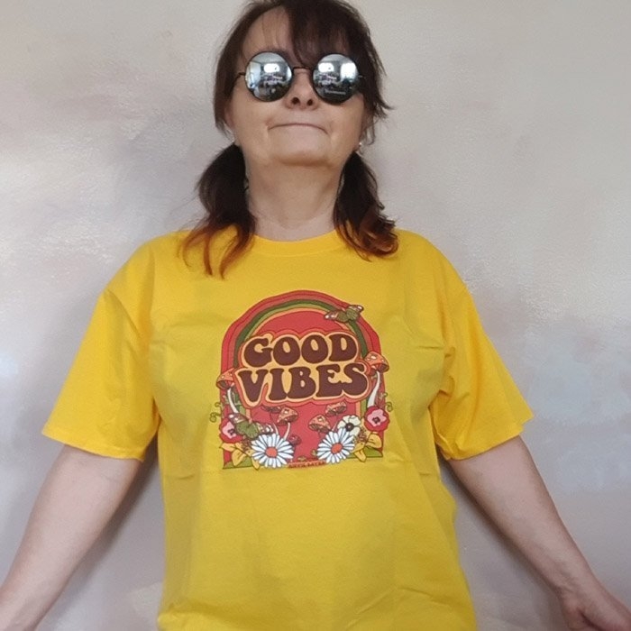 Koszulka Bawełniana Good Vibes Żółta L