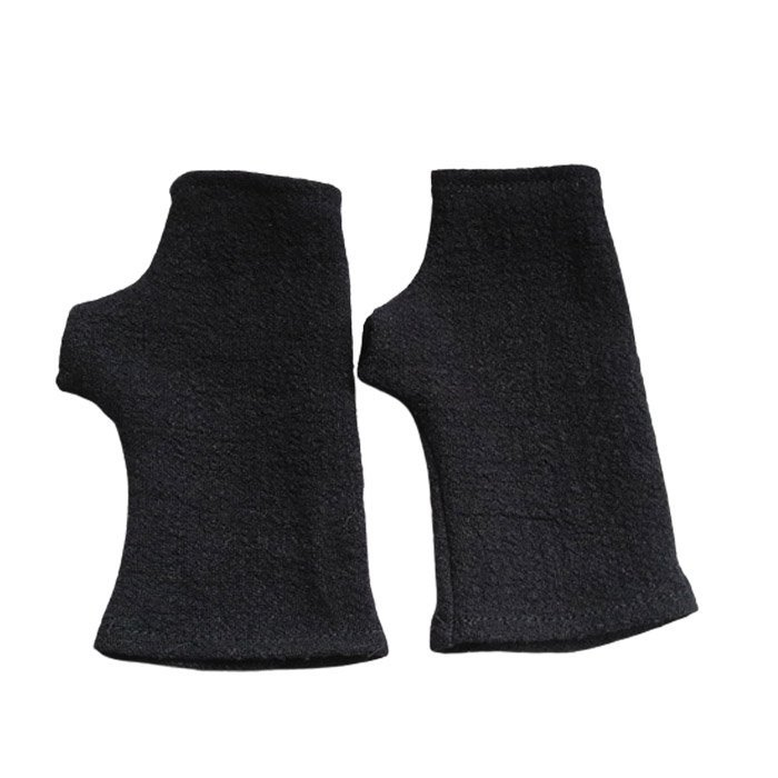 mitenki lniane czarne, linen black mittens.