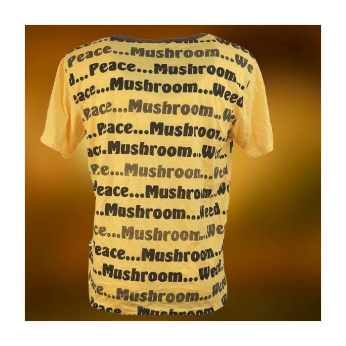 Weed Koszulka Bawełniana Żółta Mushrooms Goa Style