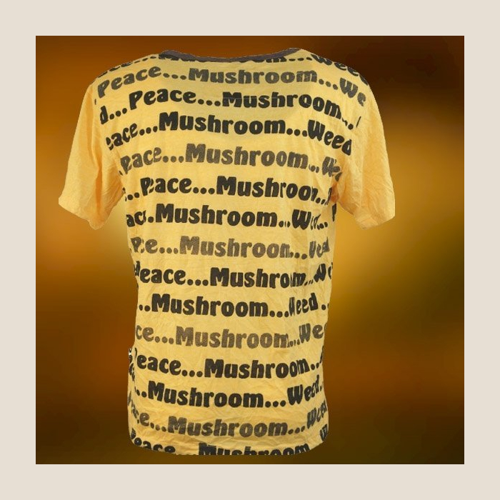 Weed Koszulka Bawełniana Żółta Mushrooms Goa Style