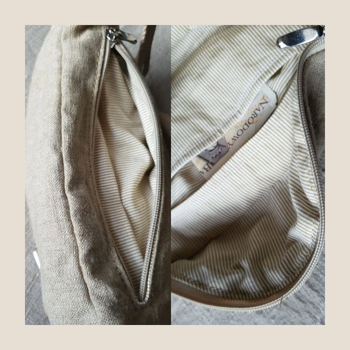 nerka lniana, linen bum bag.