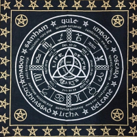 Obrus Kalendarz Czarownic Zodiak Pantagramy