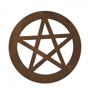 Pentagram Drewniany Amulet Podstawka Wisior