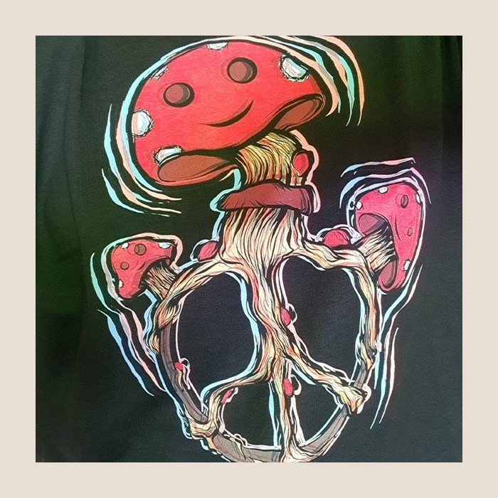 Koszulka Bawełniana Czarna Mushroom