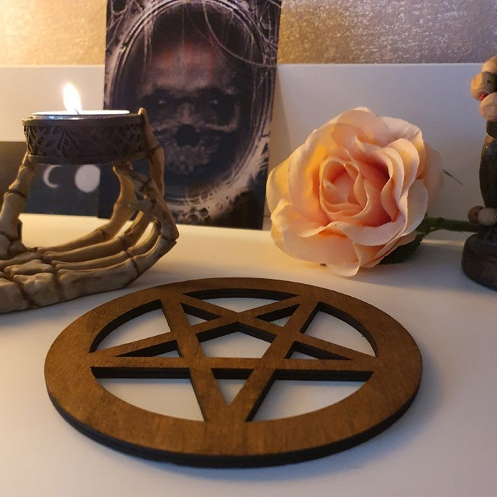 Pentagram Drewniany Amulet Podstawka Wisior